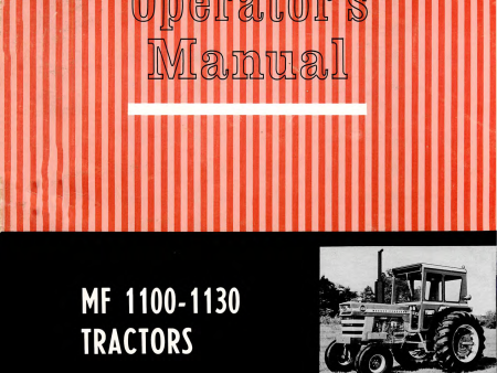 Massey Ferguson MF 1100 - 1130 Tractor - Operator s Manual Hot on Sale