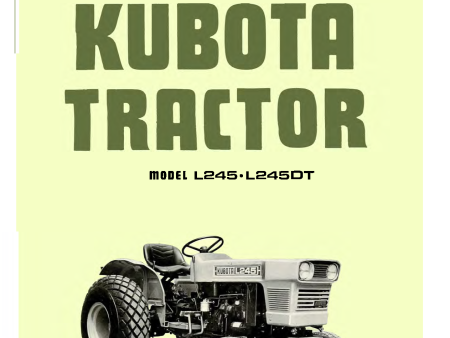 Kubota Tractor Model L245, L245DT Operator s Manual Online Sale