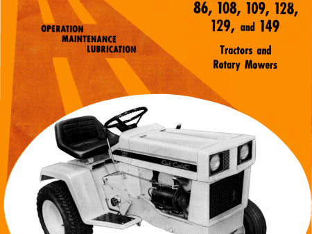 International Harvester Cub Cadet 86, 108, 109, 128, 129, and 149 Tractors Rotary Mowers Operator s Manual Online now