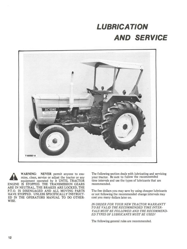 Allis-Chalmers 5040 Diesel Tractor - Operator s Manual on Sale