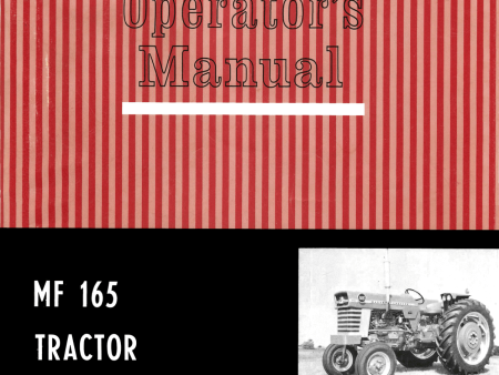 Massey Ferguson MF 165 Tractor - Operator s Manual For Cheap