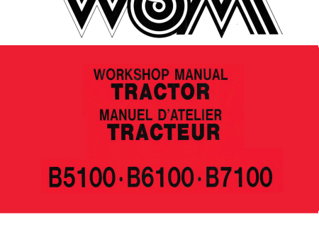 Kubota Tractor Models B5100, B6100, B7100 Workshop Service Manual Fashion