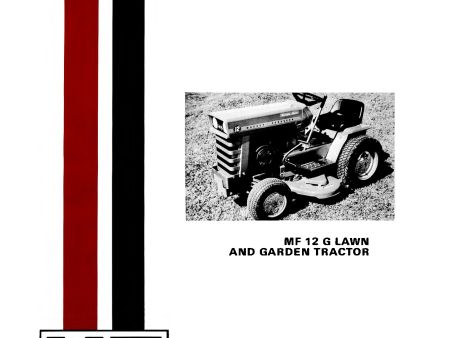 Massey Ferguson MF 12 G Lawn and Garden Tractor - Operator s Manual Sale