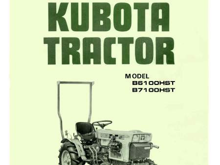 Kubota Tractor Model B6100HST and B7100HST Operator s Manual Online now