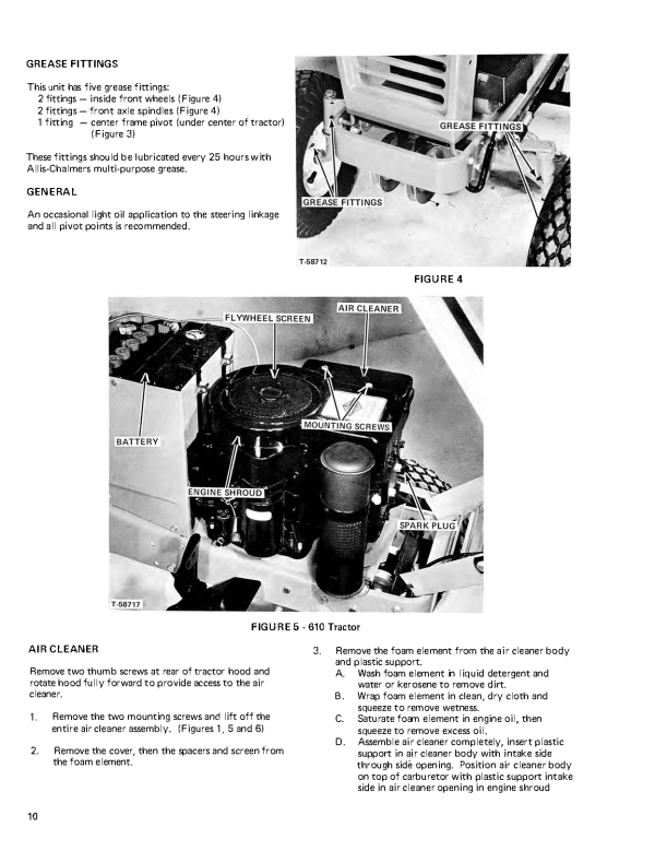 Allis Chalmers Models 608 - 610 Series Lawn & Garden Tractors - Operator s Manual on Sale