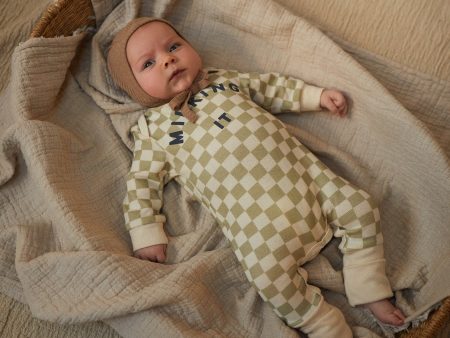 Milking It ® Checkerboard Onesie - Taupe Hot on Sale