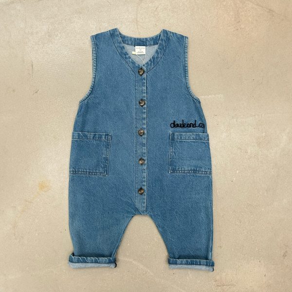 Wren Denim Sleeveless Overall Cheap