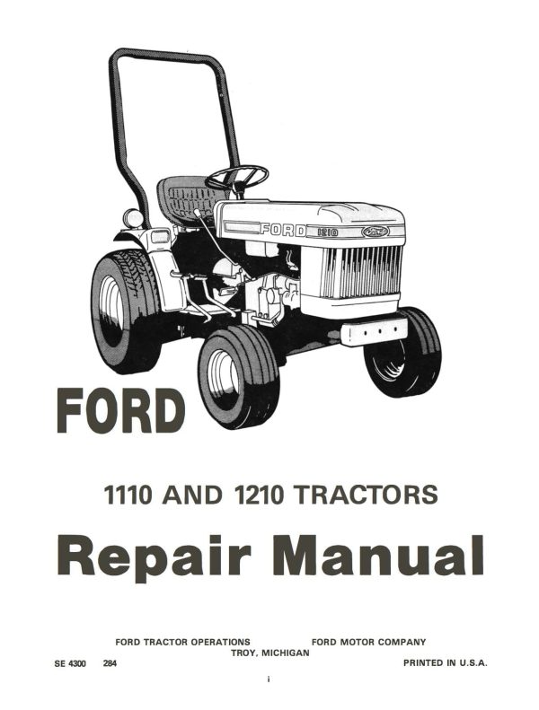 Ford 1110 and 1210 Tractors - Repair Manual Hot on Sale