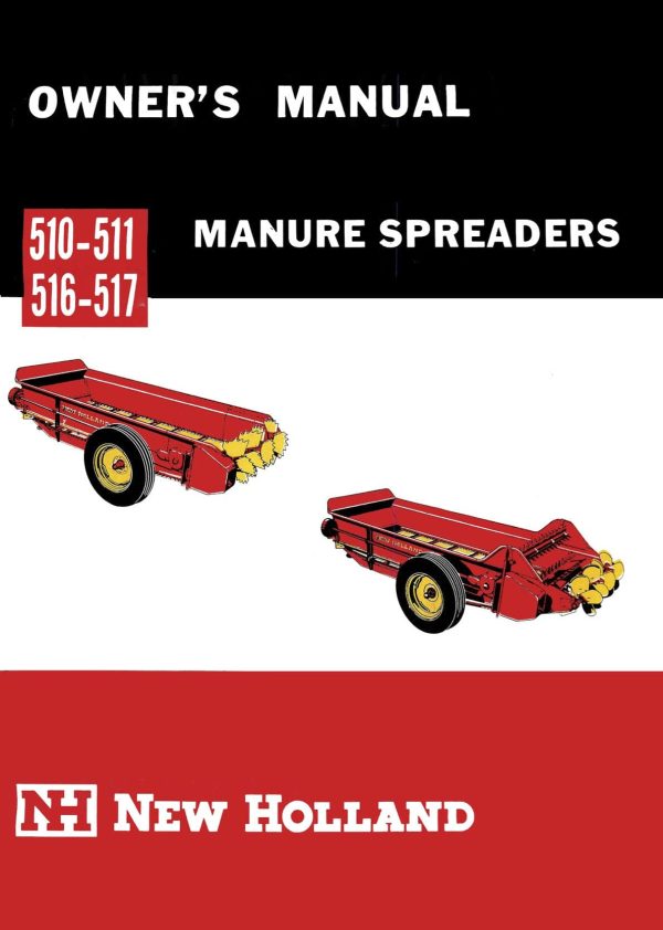 New Holland 510-511, 516-517 Manure Spreaders - Owner s Manual Sale