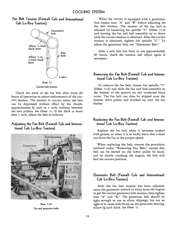 McCormick Farmall and International Cub, Cub Lo-Boy, 140, 240, and 340 Series Tractors - Preventive Maintenance Manual Supply