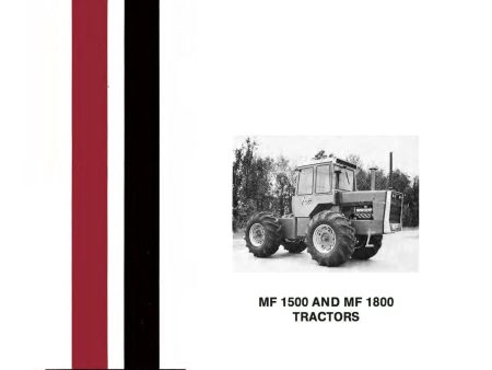 Massey Ferguson MF 1500 and MF 1800 Tractors - Operator s Manual Supply