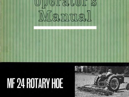 Massey Ferguson MF 24 Rotary Hoe - Operator s Manual For Cheap